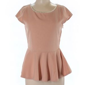 Blush pink peplum blouse